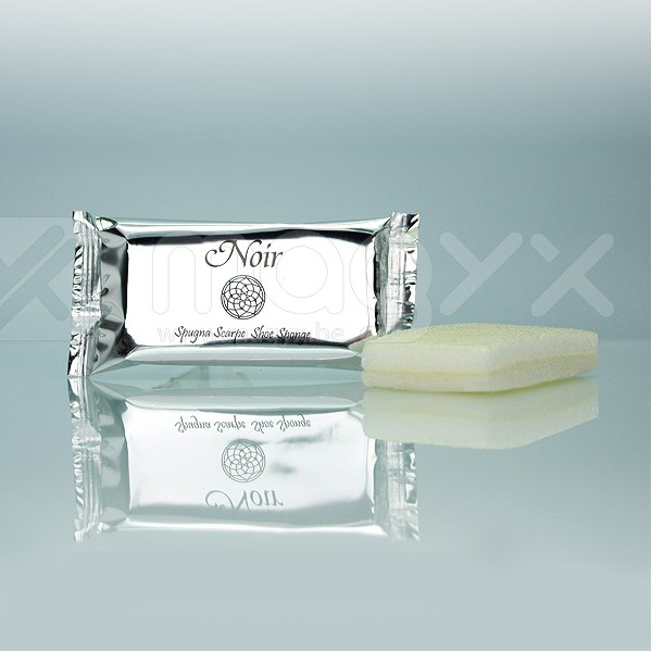 EPONGE À CHAUSSURE SOUS SACHET FLOWPACK ARGENTÉ NOIR